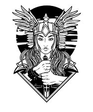 Valkyrie Sticker Sword Warrior Woman Angel Norse Mythology Viking (3 Inch) picture