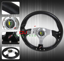 320mm Expo Galant Sedan Drift Steering Wheel Black+Jdm Newbie Horn Badge picture