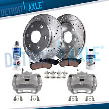 Front Drilled & Slotted Rotors Calipers Brake Pads for Toyota FJ Cruiser Tacoma picture