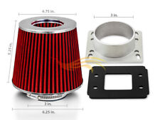 RED Mass Air Flow Sensor Intake MAF Adapter + Filter For 91-96 Escort / Tracer picture