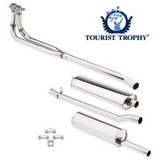 New Complete Exhaust System Polished Stainless Pipes Muffler & Hardware MGB 569 picture
