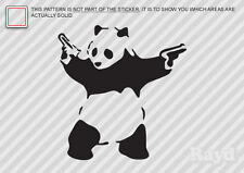 (2x) Panda with Guns Sticker Die Cut Decal Self Adhesive Vinyl pistols picture