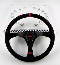 Personal 350mm Trophy Steering Wheel Black Suede Leather with Red Accents picture