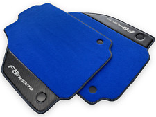 Floor Mats For Ferrari F8 Tributo Blue With Carbon Leather Tailored Carpets picture