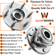 Front Wheel Hub Bearings Pair For Chevy Traverse GMC Acadia Buick Enclave 3.6L picture