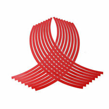 Car Motorcycle Scooter Wheel Rim Stripe Tape Reflective Stickers Decal Red 16PCS picture