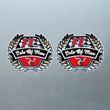 2x Small TT Race Isle of Man Flag Emblem Biker Vinyl Sticker Decal 60x52mm Each picture