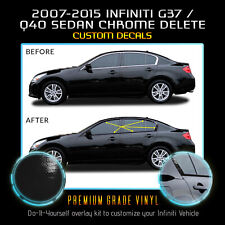 Fit 07-15 Infiniti G35 G37 Q40 Sedan Window Chrome Delete Blackout Glossy Black picture