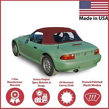 Fits BMW Z3 1996-02 Convertible Soft Top & Plastic Window Burgundy Canvas Cloth picture