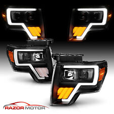 For 09-14 Ford F150 Pickup G3 Black LED Plank Projector Headlights w/ LED Signal picture