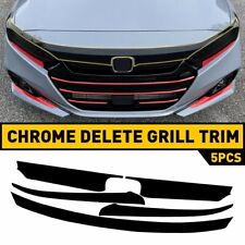 Chrome Delete Blackout Overlay for 2021-2022 Honda Accord Front Grill Trim Black picture