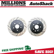Rear Drilled Brake Rotors Black Pair 2 for Lexus IS250 GS350 IS350 GS450h GS460 picture