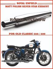 Royal Enfield Matt Polish Silver Star Exhaust for Old Classic 350/500 - Exp Ship picture
