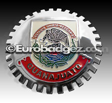 1- NEW Chrome Front Grill Badge Mexican Flag Spanish MEXICO MEDALLION GUANAJUATO picture
