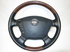 NISSAN Black Leather Fuga Y50 Genuine Wood Steering Wheel Cover Car Parts JDM picture