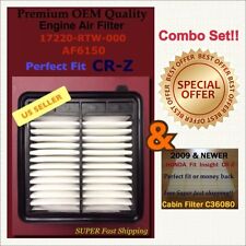 Carbonized Cabin Filter and Engine Air filter For Honda CRZ CR-Z US Seller  picture
