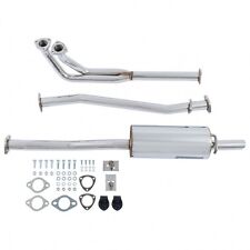 New Complete Exhaust System Polished Stainless Pipes Muffler & Hardware MGB 075 picture