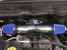 Chrome Blue Dual Head Air Intake Set For 2004-2009 Jeep Liberty 3.7L V6 picture