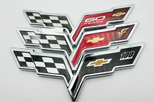 1X F1 60 Years Corvette Cross Flags Badge Emblem for CHEVY C6 C7 C8 picture