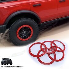 5pcs RED Bead Lock Wheel Trim Ring Kit For 2021-2024 Ford Bronco OE Style picture