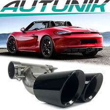 Glossy Black Sport Exhaust Tips Pipe for 13-16 Porsche Cayman Boxster 981 picture