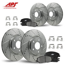 Front & Rear Zinc Drill/Slot Brake Rotors + Pads for Honda Prelude 1997-2001 picture