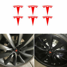 (6)Tesla Model S/X/3 Wheel Center Cap Rim Logo T Decals overlay Sticker Emblem picture