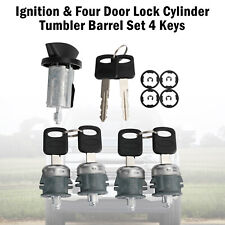Ignition & Four Door Lock Cylinder Tumbler Barrel 4 Key For Ford E Series Van T7 picture