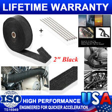Exhaust Wrap Manifold Header Pipe Heat Tape+5 Ties Fiberglass For Muscle Car ATV picture