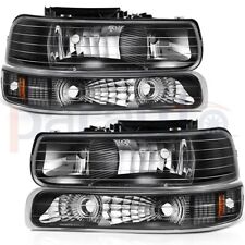 Headlights Assembly For 1999-2006 Tahoe Suburban 1500 2500 Black Housing Pair picture