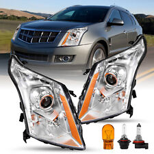 Fit For 2010-2016 Cadillac SRX Halogen Projector Headlights Chrome w/ Bulbs Pair picture