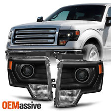 Fit [Halogen] 2009-2014 Ford F150 F-150 Pickup Black Projector Headlights picture
