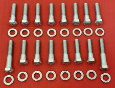FORD STOCK EXHAUST MANIFOLD BOLTS KIT 351M 400M MODIFIED STAINLESS STEEL SET picture