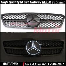 Black LED AMG Style Grille Grille W/Star For Benz C-Class W203 2001-07 C320 C200 picture
