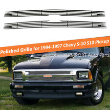 Main Upper Billet Grille Silver Grill Insert For 1994-1997 Chevy S-10 S10 Pickup picture