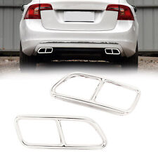 Fit For Volvo S60 V60 2014-2018 Stainless Steel 2x Exhaust Tail Pipe Cover Trim picture