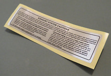 NEW 1977-1978 Ford LTD Exhaust System Cautions Sun Visor Decal picture
