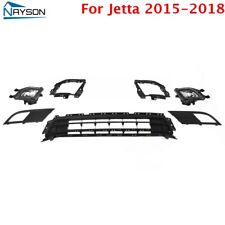 For Jetta 2015-2018, 7PCS Front Lower Grille Set with Fog Light Lamp and Bezels picture
