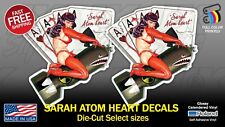 Sexy Sarah Atom Heart riding BOMB USA Die-Cut Sticker Decal WW2 Car picture