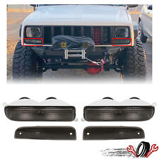 4PC Combo Smoke Front Corner + Bumper Signal Lights For 97-01 Cherokee XJ picture