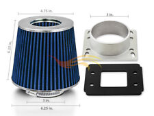 BLUE Cone Dry Filter + AIR INTAKE MAF Adapter Kit For 91-96 Tracer 1.8L 1.9L L4 picture