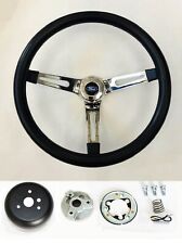 78 - 91 Bronco F100 F150 F250 F350 Black on Chrome Spoke Steering Wheel 13 1/2