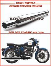 Fit For Royal Enfield Chrome Stunner Exhaust for Old Classic 350/500 - Exp Ship picture
