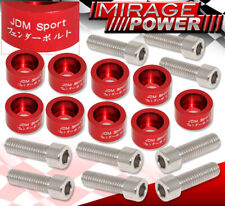M8 JDM Engine Header Washer Hex Bolt Kit 9PCS Red For Honda Acura 4 CYL picture