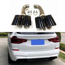 Titanium Black Rear Exhaust Pipe Tailtips Muffler Tips For BMW X3M X4M 2018-2020 picture