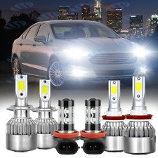 For Ford Fusion 2006-2016 LED Headlights High Low Beam Fog Light Bulbs Kit White picture