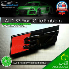 Audi S7 Front Grill Emblem Gloss Black for A7 S7 Hood Grille Badge Nameplate picture