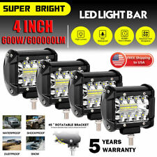 4Pcs 4inch 600W LED Spot Beam Cube Fog Work Lights Pods Off Road SUV ATV USA picture