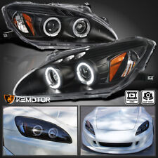 Black Fits 2000-2003 Honda S2000 AP1 HID Type LED Halo Projector Headlights Lamp picture
