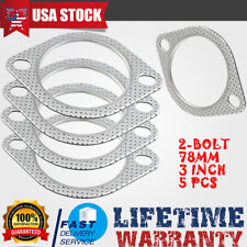 2-Bolt 78mm 3 Inch Exhaust Gasket  Flange High Temperature Gasket Fire Ring 5PCS picture